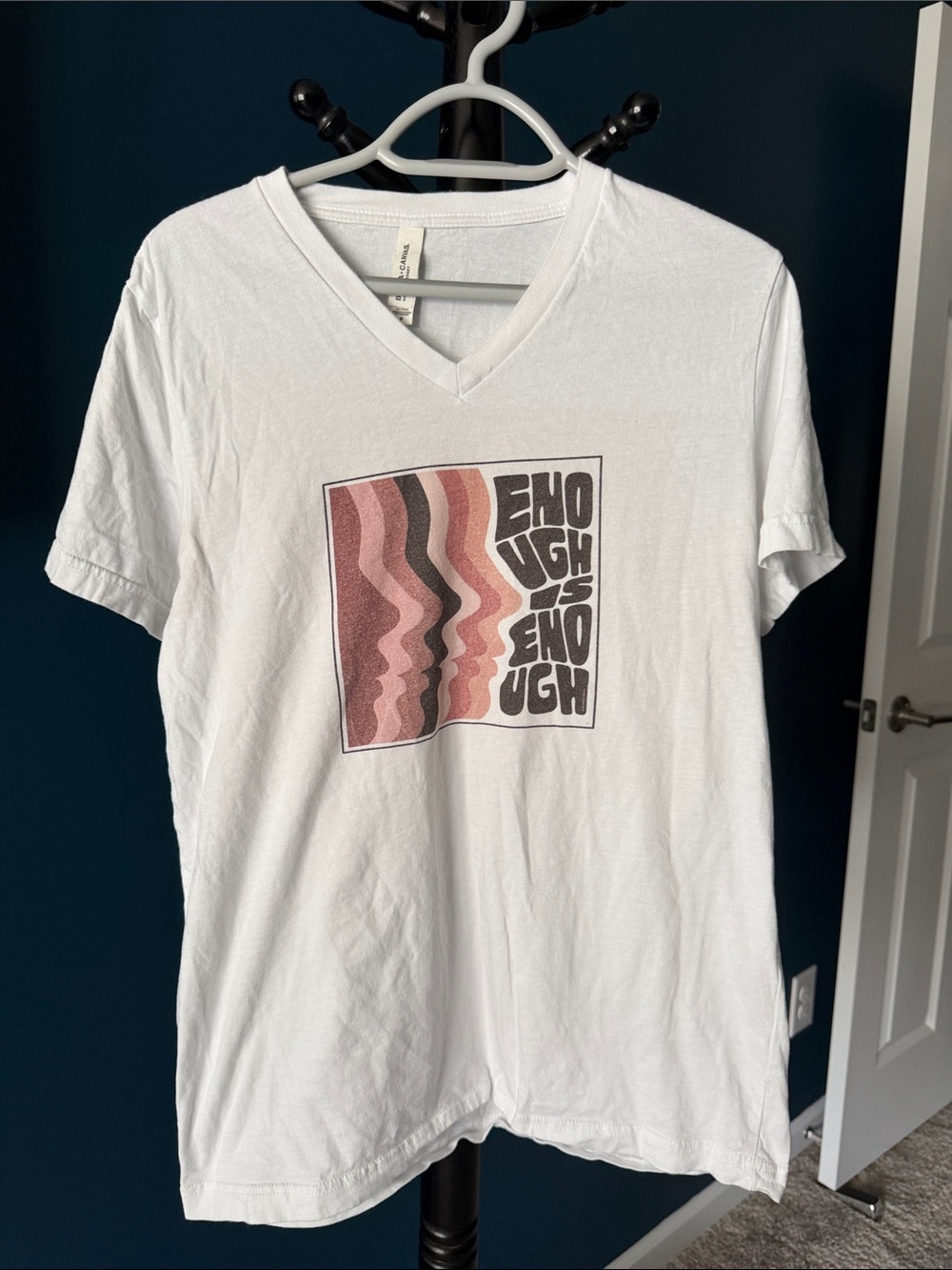V-Neck Graphic Tee - 'Enough Is Enough'